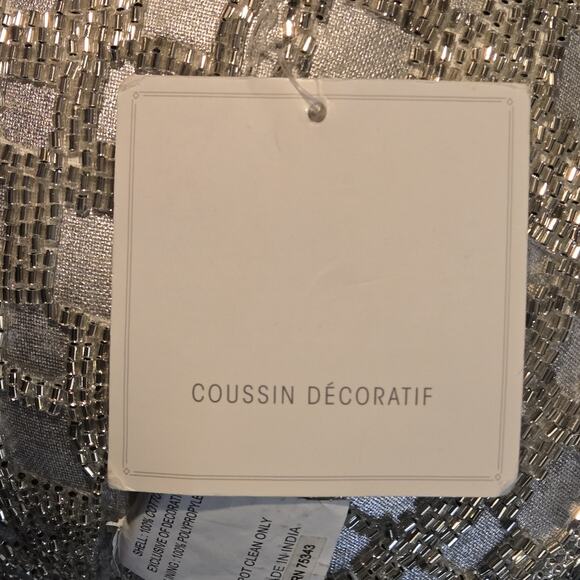 Disco Ball Embellished Beaded 9" Round Pillow Glam Contemporary Bella Lux TJ MAX - Picture 8 of 8